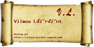 Vilmos Lóránt névjegykártya